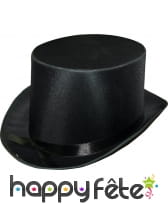 Chapeau haut de forme noir en satin