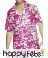 Chemise hawaienne rose