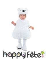 Costume ours blanc en peluche pour enfant