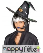 Chapeau pointu noir avec imprimés halloween, image 1