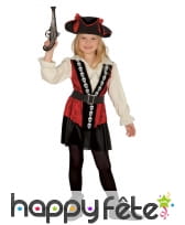 Costume robe noire rouge de pirate pour enfant