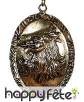 Collier style bronze avec pendentif motif loup, image 1