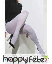 Collants uni blanc adulte