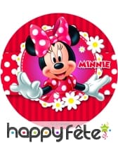 Disque en sucre Minnie Mouse, 16cm