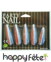 Faux ongles drapeau français