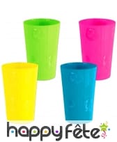 Gobelet plastique coloré style Hawaïen, 430 ml