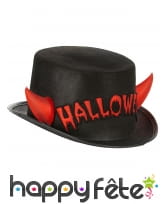 Haut de forme noir marquage Halloween rouge