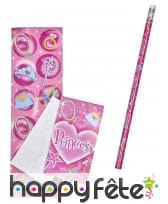 Kit de papeterie princesse rose