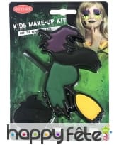 Kit maquillage de sorcière verte pour enfant