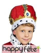 Large couronne rouge de roi pour enfant