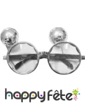 Lunettes disco avec boules argentées