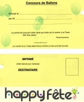 Lots de cartes pour lâcher de ballon