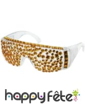 Lunettes de star avec strass en or