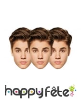 Masque de Justin Bieber en carton