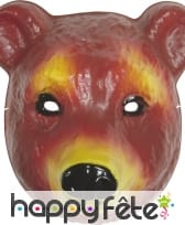 Masque d'ours brun en plastique