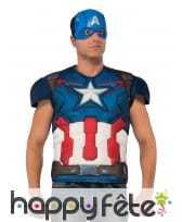 Masque et T-shirt musclé de Captain America, homme