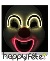Masque LED de clown sourcils et bouche lumineux, image 1