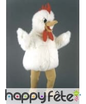 Mascotte poule blanche