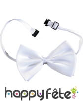 Noeud papillon blanc classique, réglable