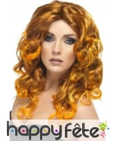 Perruque boucles glamour rousse