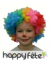 Perruque clown multicolore pour enfant