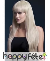 Perruque long cheveux naturel blonde avec frange