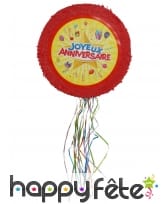 Pinata ronde Joyeux Anniversaire de 50cm