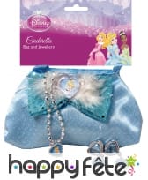 Petit sac à main, boucles et collier Cendrillon