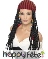 Perruque tresse de pirate noire