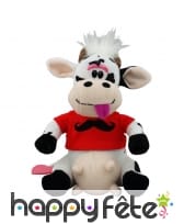 Peluche vache avec t-shirt moustache