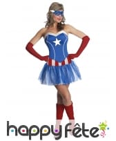 Robe courte de Captain America pour femme