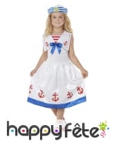 Robe de marin bleu et blanc pour petite fille