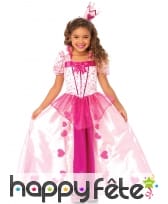 Robe de petite princesse coeurs rose