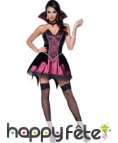 Robe premium de Vampire rose avec corset