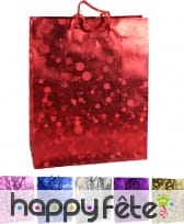 Sac cadeau holographique mat 25.6 x 12.5 x 32 cm