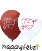 Sachet de 10 ballons st valentin blanc et rouge