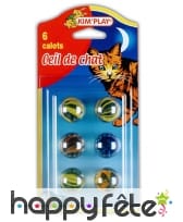 Sachet de 6 billes oeil de chat