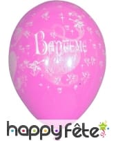 Sachet de 8 ballons de baptême rose