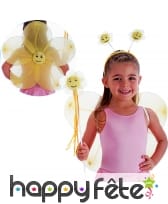 Set fleur pour enfant couleur jaune.