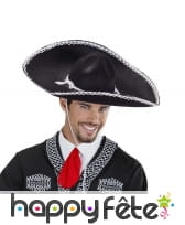 Sombrero noir uni avec liseré blanc, image 1