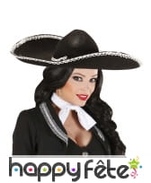 Sombrero noir uni avec liseré blanc