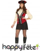 Tenue courte de Capitaine des Pirates pour femme