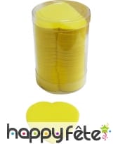 Tube de confettis coeur jaune