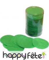 Tube de confettis rond vert