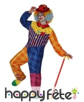 Tenue multicolore de clown pour adulte