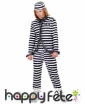 Tenue Prisonnier Rayé Noir et Blanc Adolescent