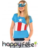 T-shirt et loup de Captain America pour femme