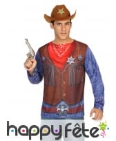 T-shirt haut de cowboy pour adulte