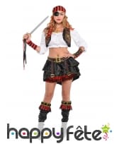 Veste, bandeau et manchettes de femme pirate