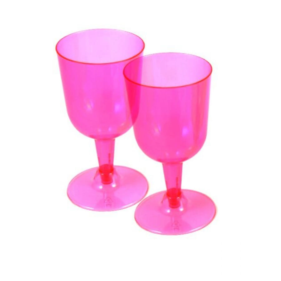 20 verres à Vin plastique rose nacré